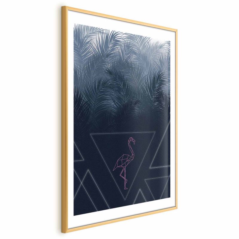 Plakat Artgeist Geometryczny ptak 60x90 cm z ramą złotą 1 szt