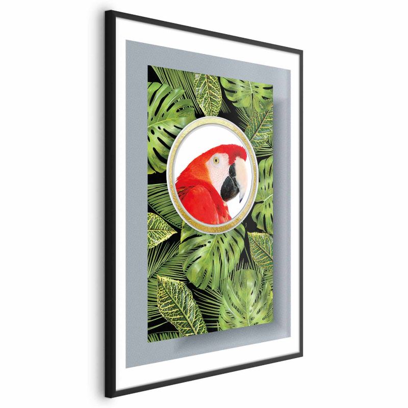 Plakat Artgeist Papuga w dżungli 60x90 cm z ramą czarną 1 szt