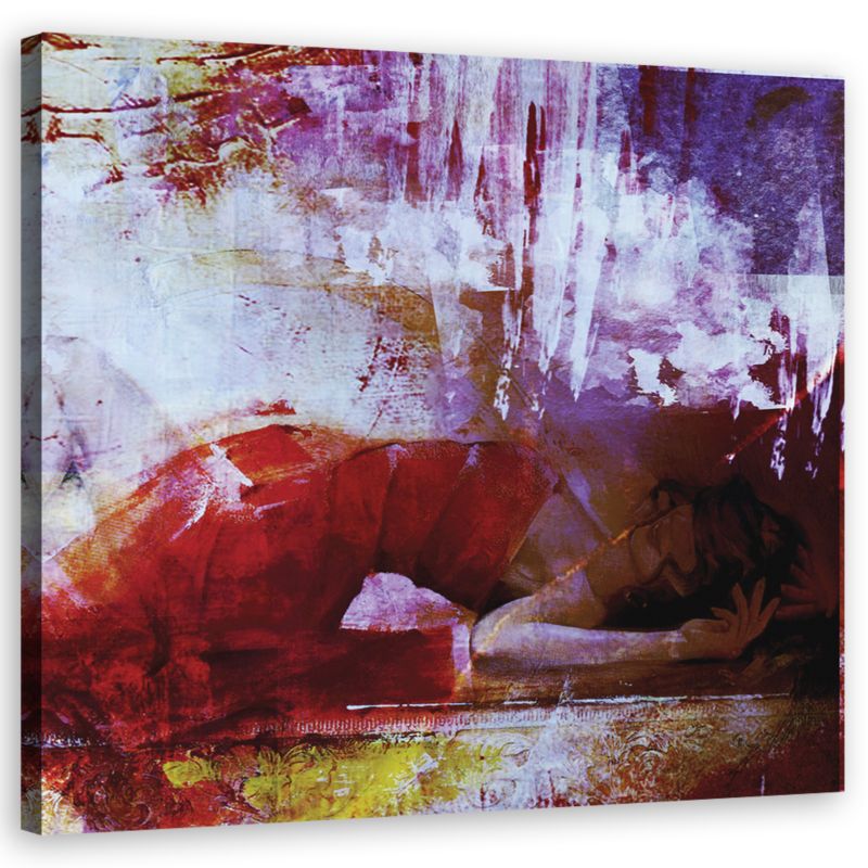 Obraz do salonu sypialni Feeby Leżąca Kobieta Czerwony 60x60cm 1szt
