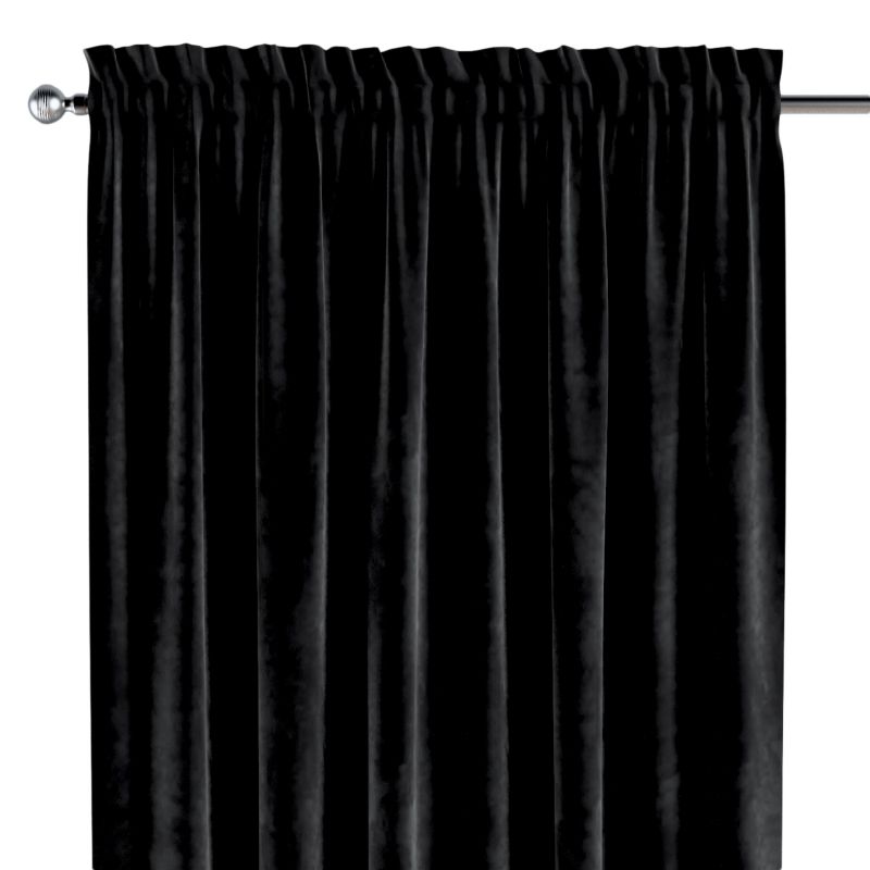 Zasłona na kanale z grzywką 1 szt. 130 x 245 cm Dekoria głęboka czerń 1 szt.
