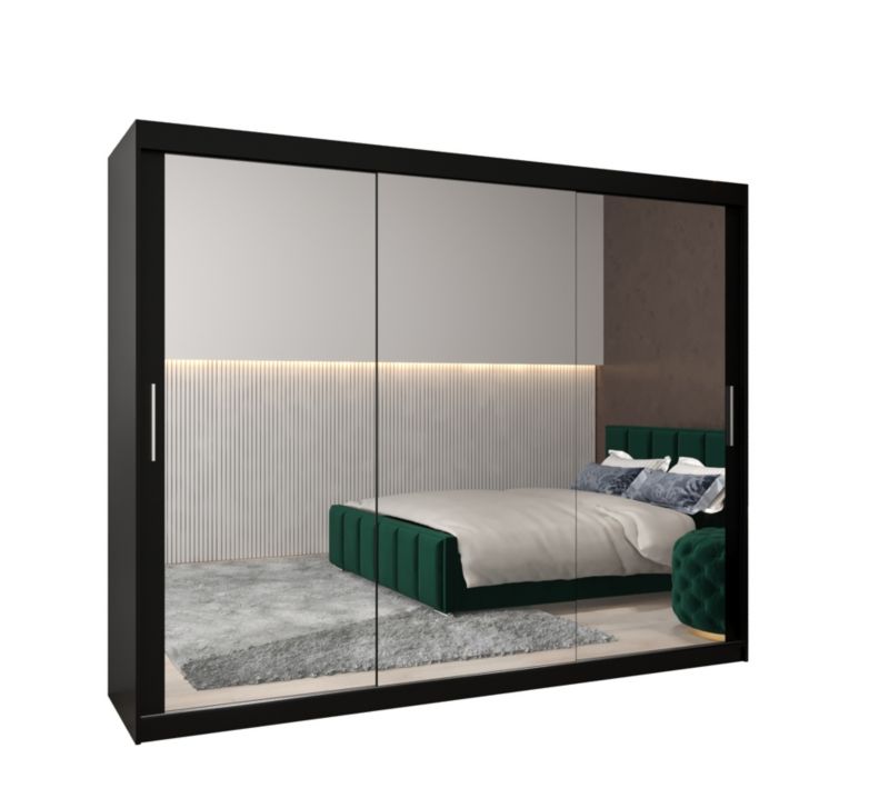 Szafa przesuwna Garderoba Abiks Tokyo 3 250 czarny + czarny 1 szt.
