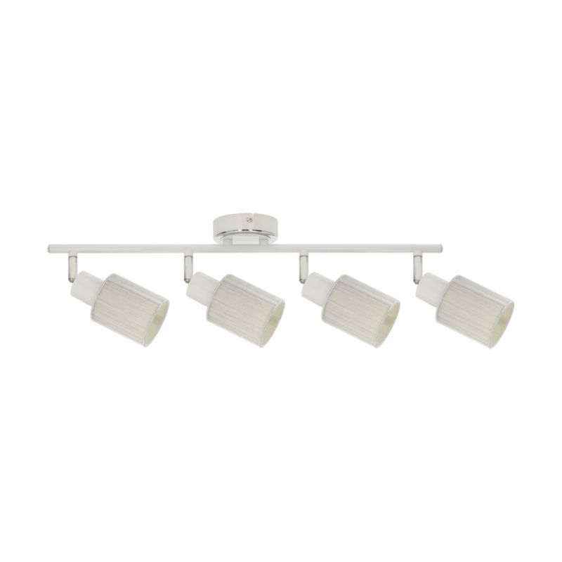 Lampa Sufitowa SPOT Light 4xE14 Max.9W Subtelne Połączenie Bieli z Srebrną Tkaniną, Polski Producent, 1 szt.