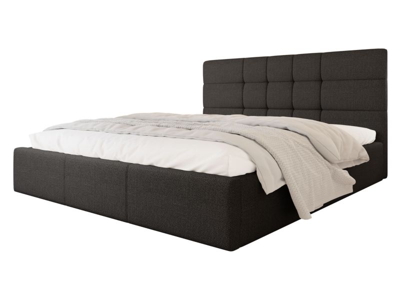 Łóżko tapicerowane MIRJAN 24 Swift stelaż metalowy 140x200 czarny 1 szt.