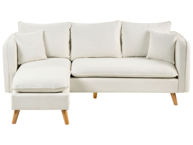 Sofa Dalvik Biały z otomaną dla 3 osób 1 szt.