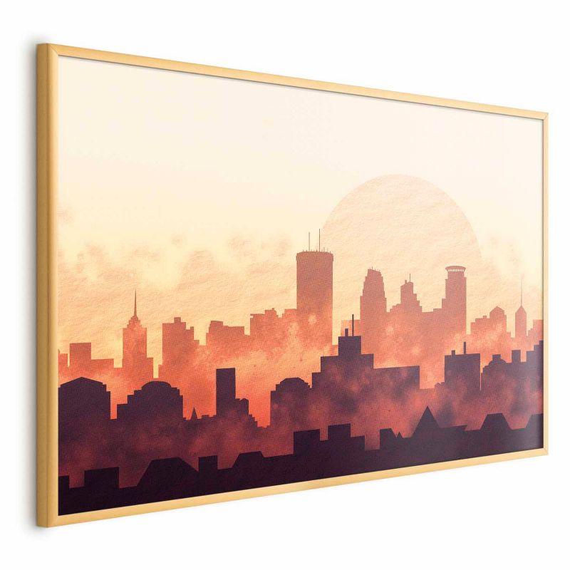 Plakat Artgeist Żar miasta 30x21 cm z ramą złotą 1 szt