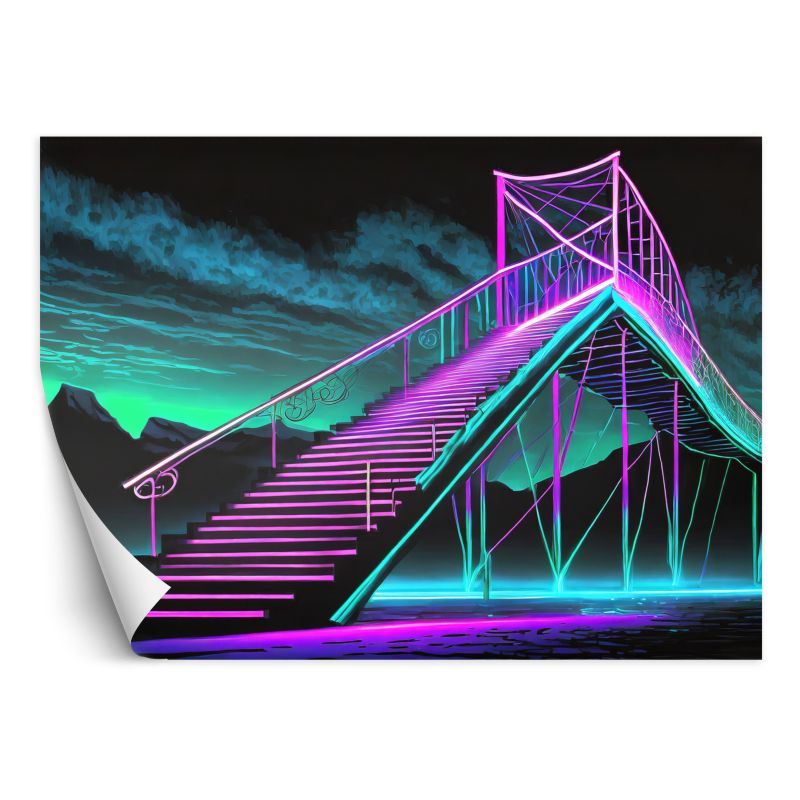 Fototapeta Feeby Neonowe schody Futurystyczna abstrakcja 350x245 1 szt