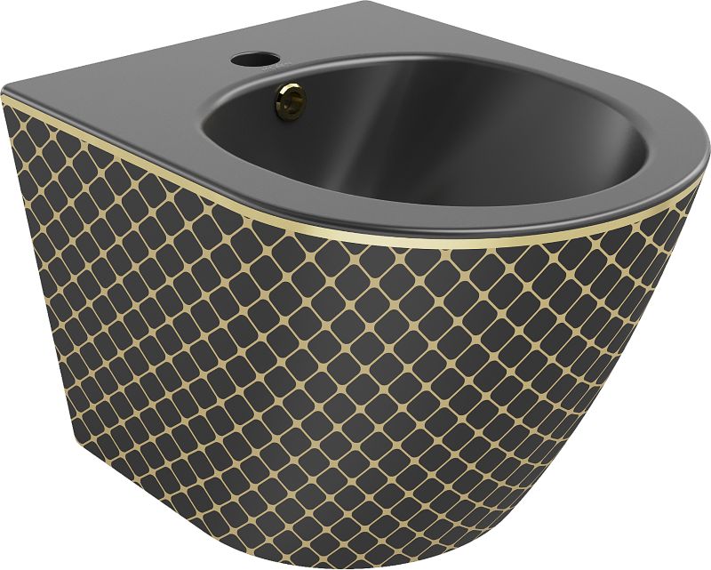 Bidet wiszący Mexen Lena czarny/złoty 48 cm 1 szt.