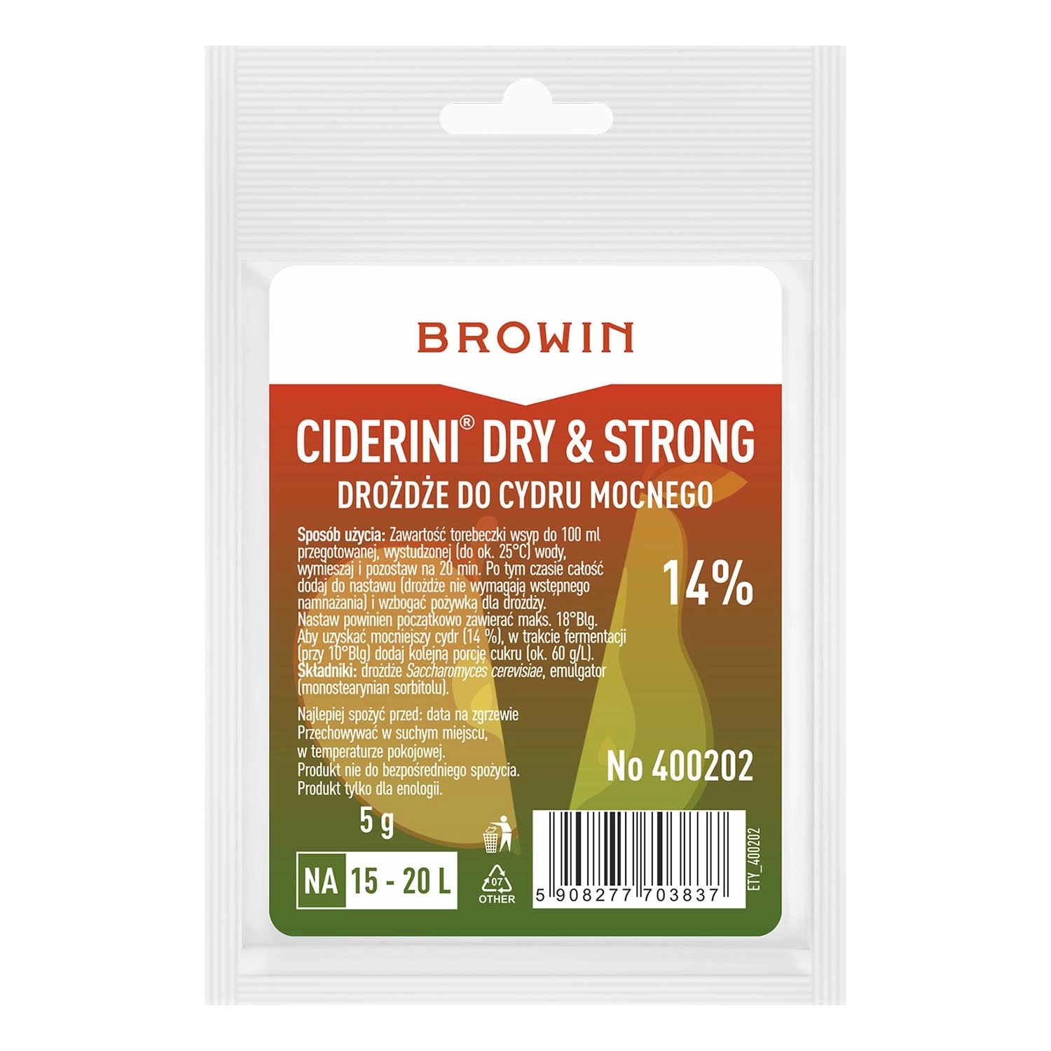 Drożdże cydrowe Ciderini Strong -5 g