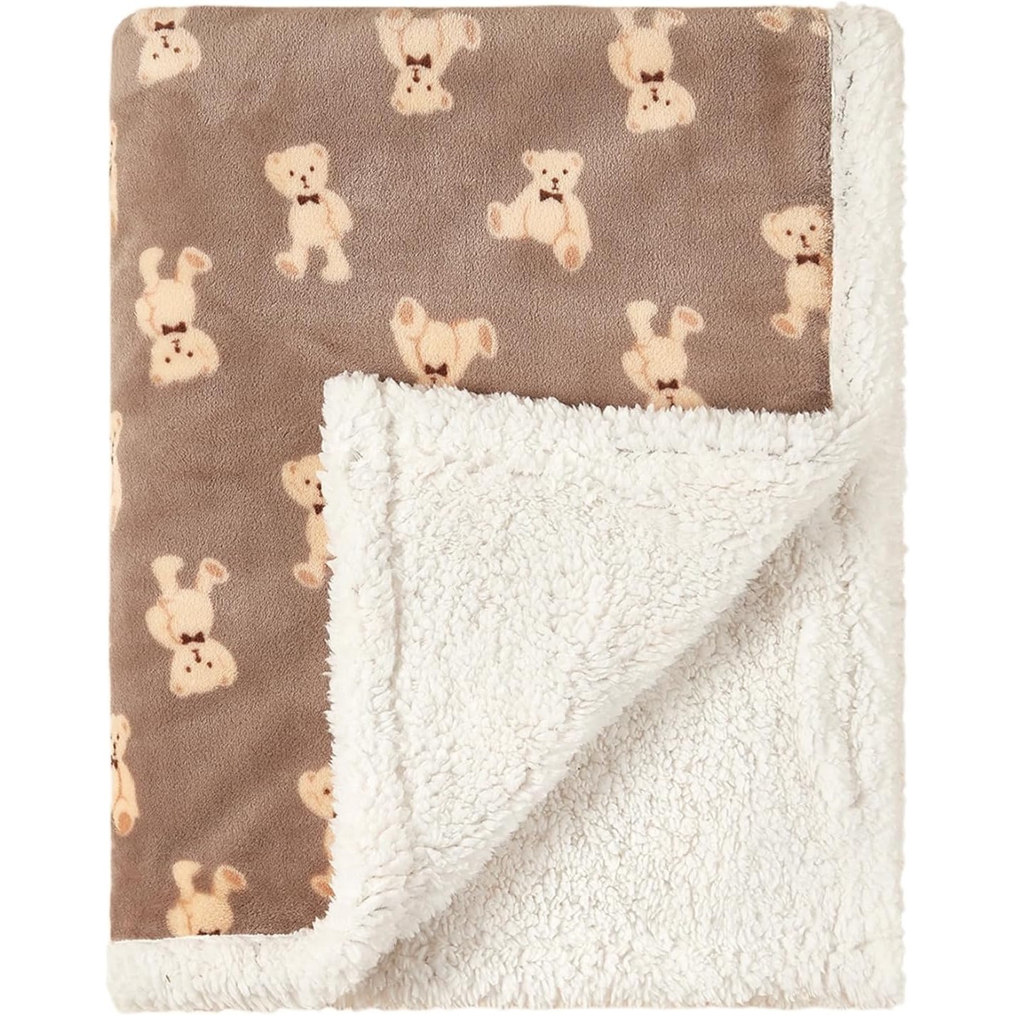 Kocyk Teddy brąz i baranek 100x75 NS