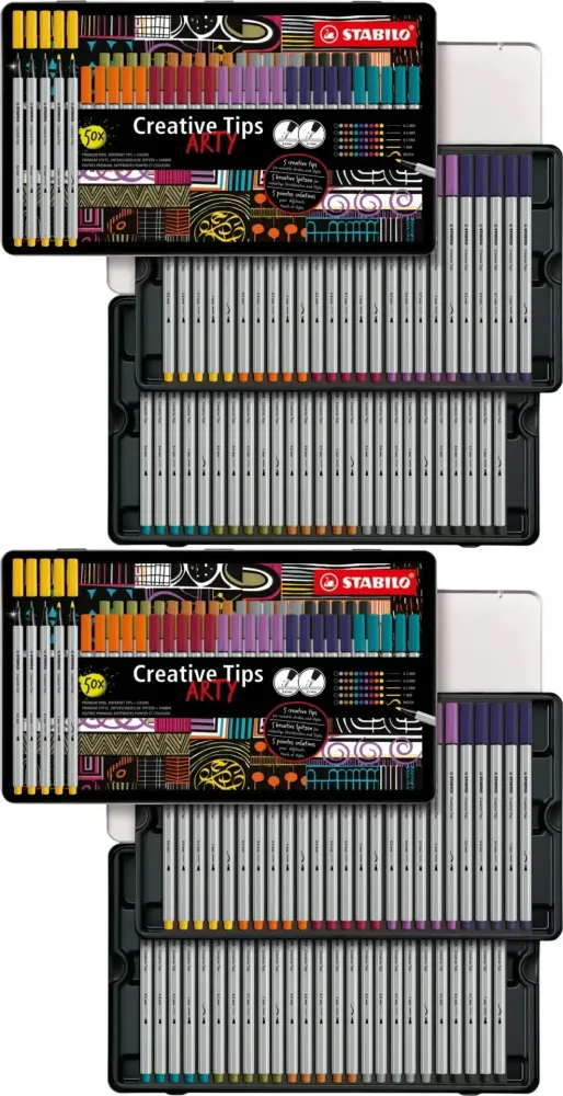 2x Zestaw Stabilo Creative Tips Arty 89/50-6-20, 50 sztuk, w etui, mix kolorów