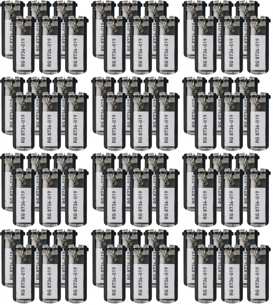 12x Zawieszki do kluczy Durable, 6 sztuk, czarny