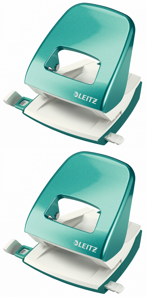 2x Dziurkacz Leitz Wow NeXXt, do 30 kartek, metaliczny turkusowy
