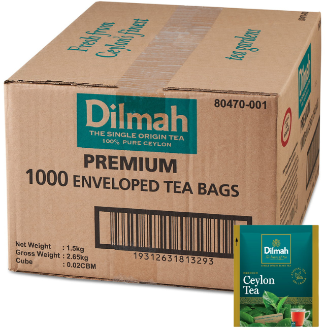 Herbata czarna w kopertach Dilmah Premium Ceylon Tea, 1000 sztuk x 1.5g