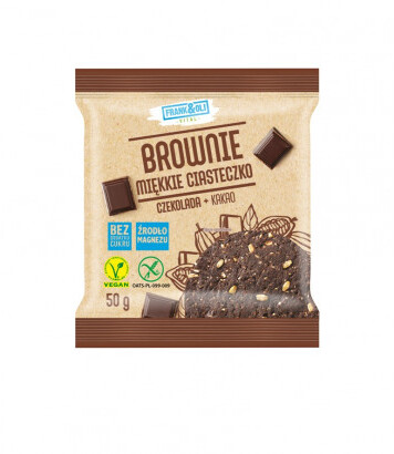 Miękkie ciasteczko Frank&Oli, brownie, bez cukru, 50g