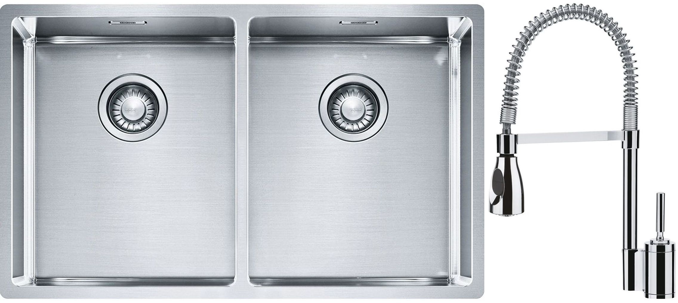 Franke Box BXX 220/120 34-34 zlewozmywak 74x45 cm stalowy z baterią kuchenną Sentinel chrom (1270370188, 1150029591)