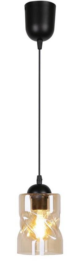 Candellux Felis lampa wisząca 1x60W czarna/bursztynowa 31-00156