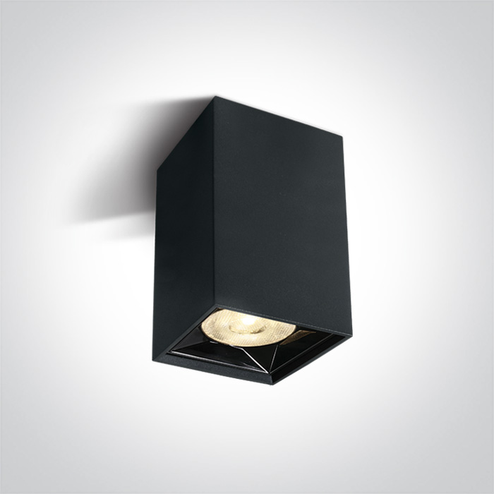 One Light Nestorio lampa podsufitowa 1x6W czarna 12106B/B/W