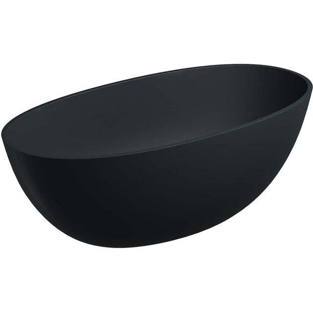 OMNIRES Wanna wolnostojąca SHELL M+ black lava mat 148x75 syfon z kor