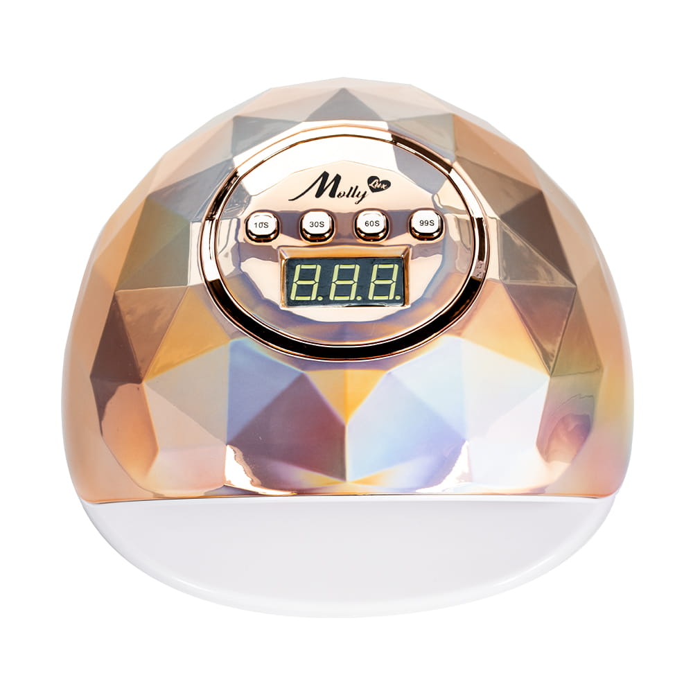 Lampa do paznokci LED 86W do lakierów hybrydowych Holograficzna Złota Holo Gold MollyLux F6 Diament