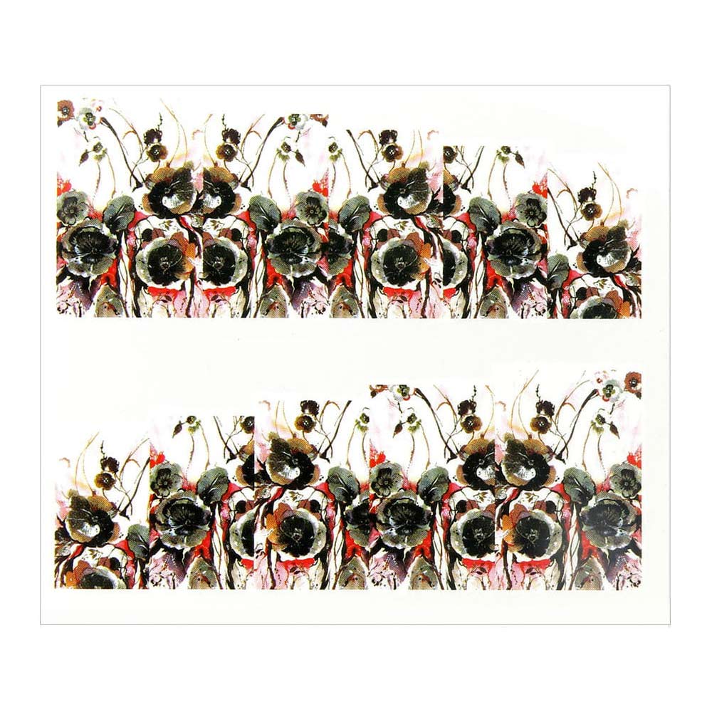 Naklejki wodne do paznokci arkusz 6,5 x 5,5cm na 10 palców A Nr 079