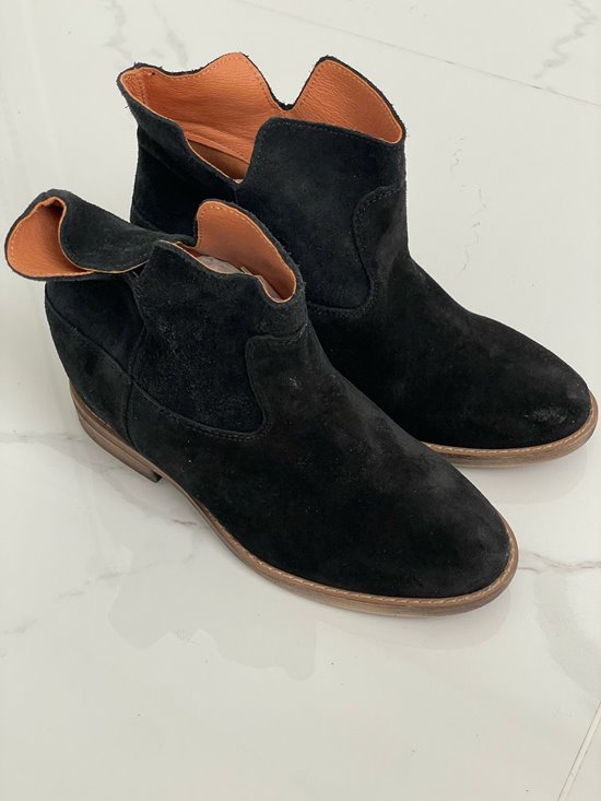 Botki damskie 143/1 czarny welur bez ozdoby