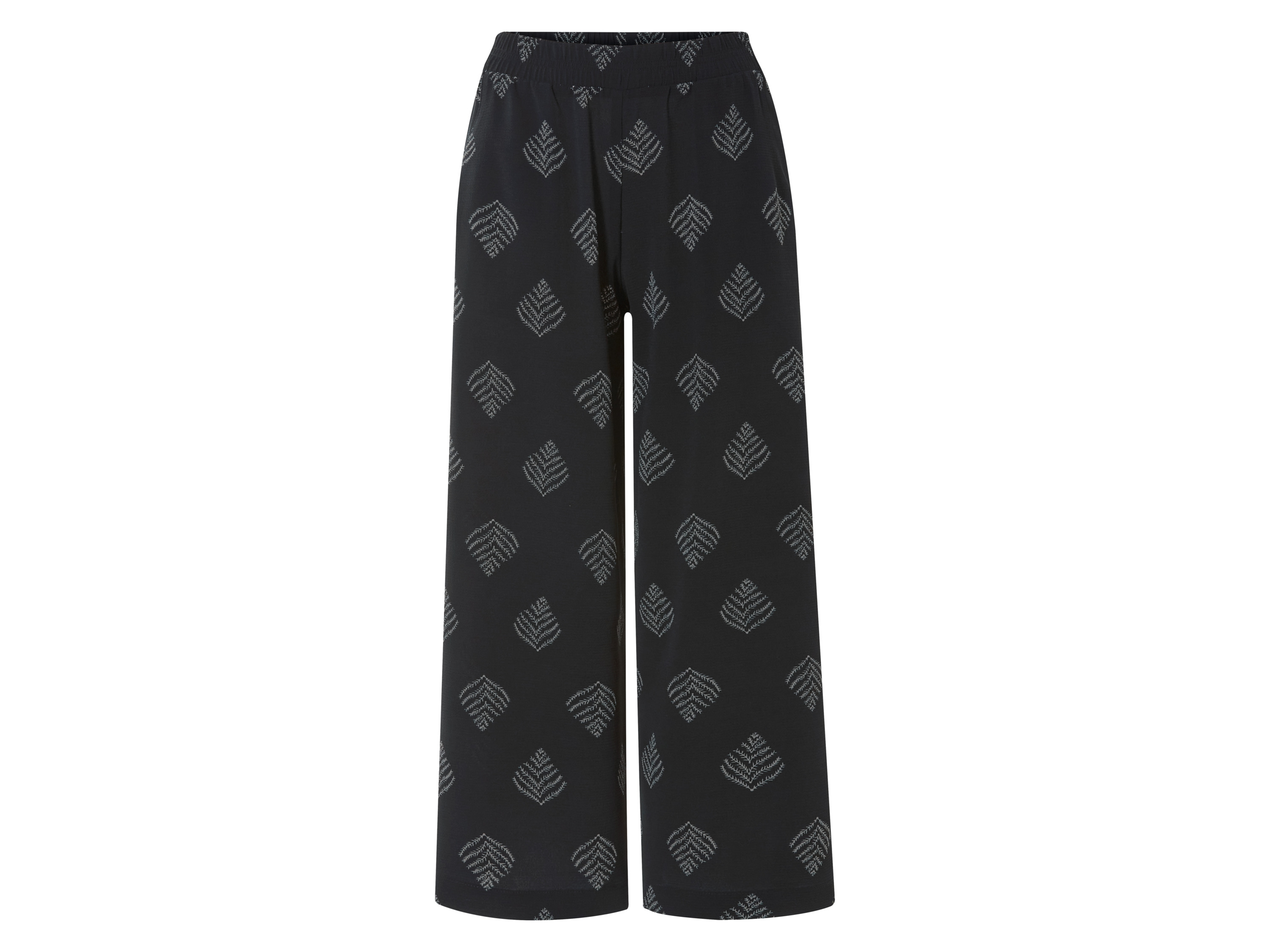 esmara Spodnie wide leg damskie Wzorzysty/czarny, 44