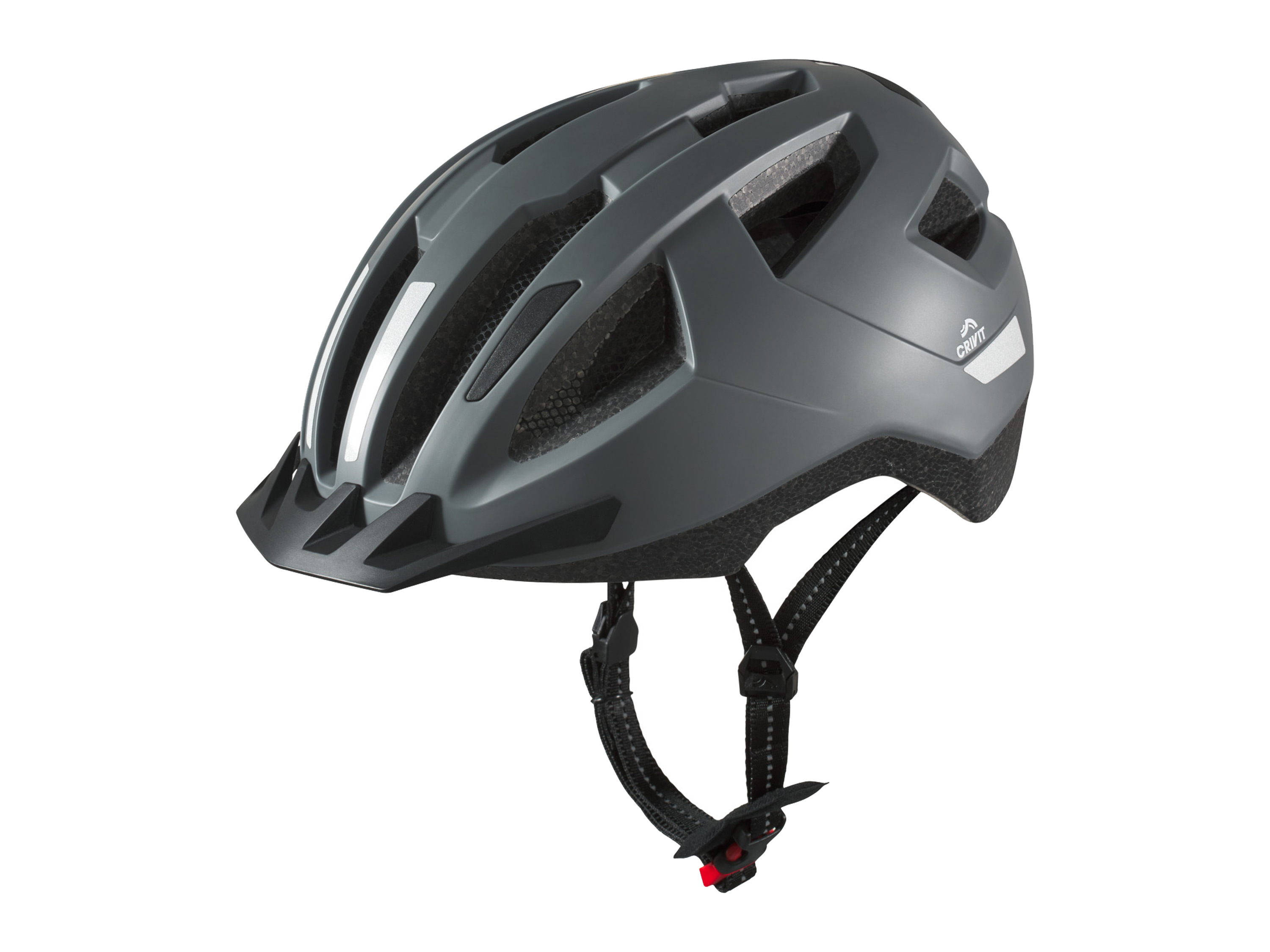 Crivit Kask rowerowy z tylnym światłem Szary, L/Xl