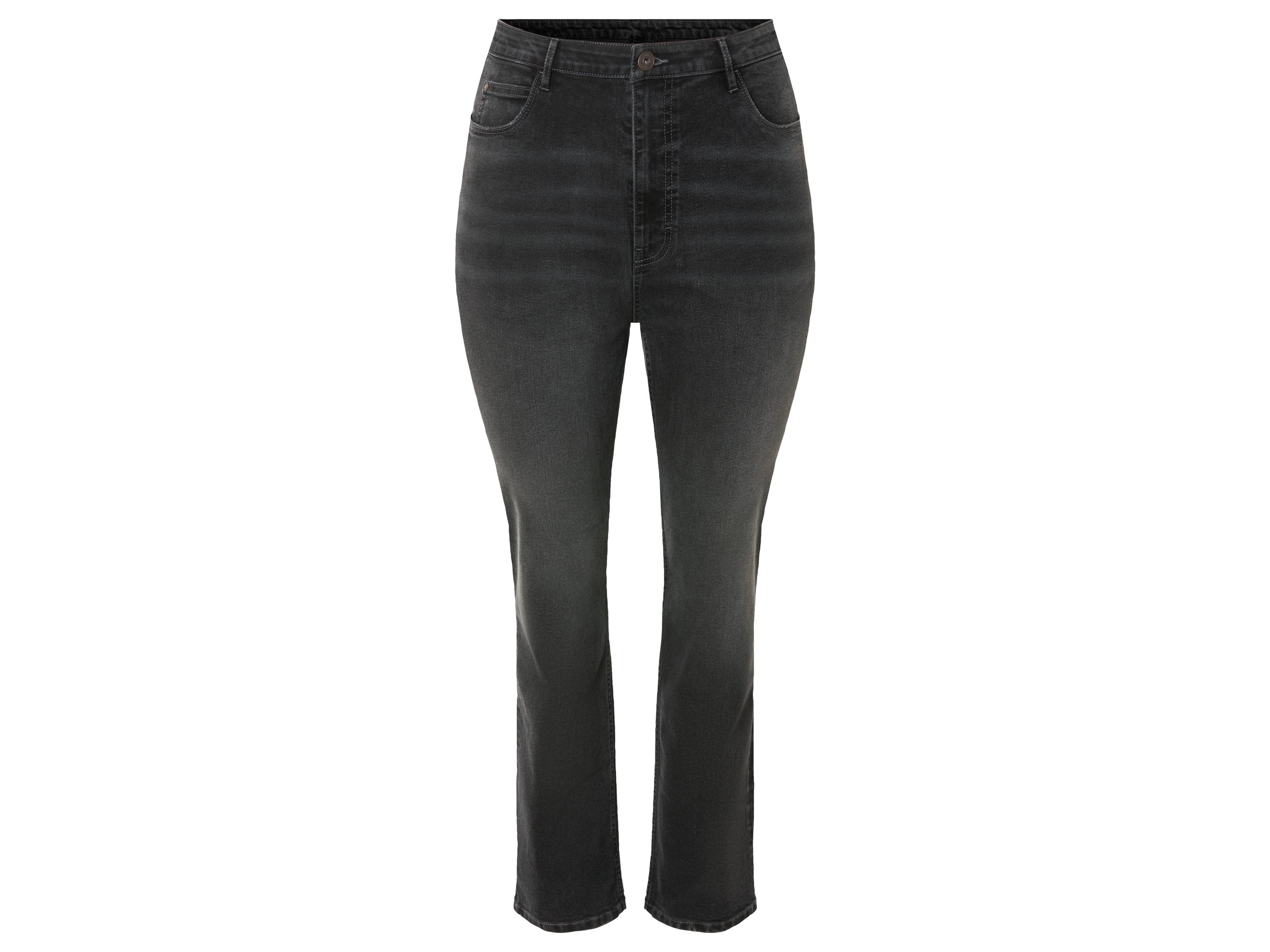 esmara Jeansy damskie, skinny fit, wysoki stan Ciemnoszary, 48