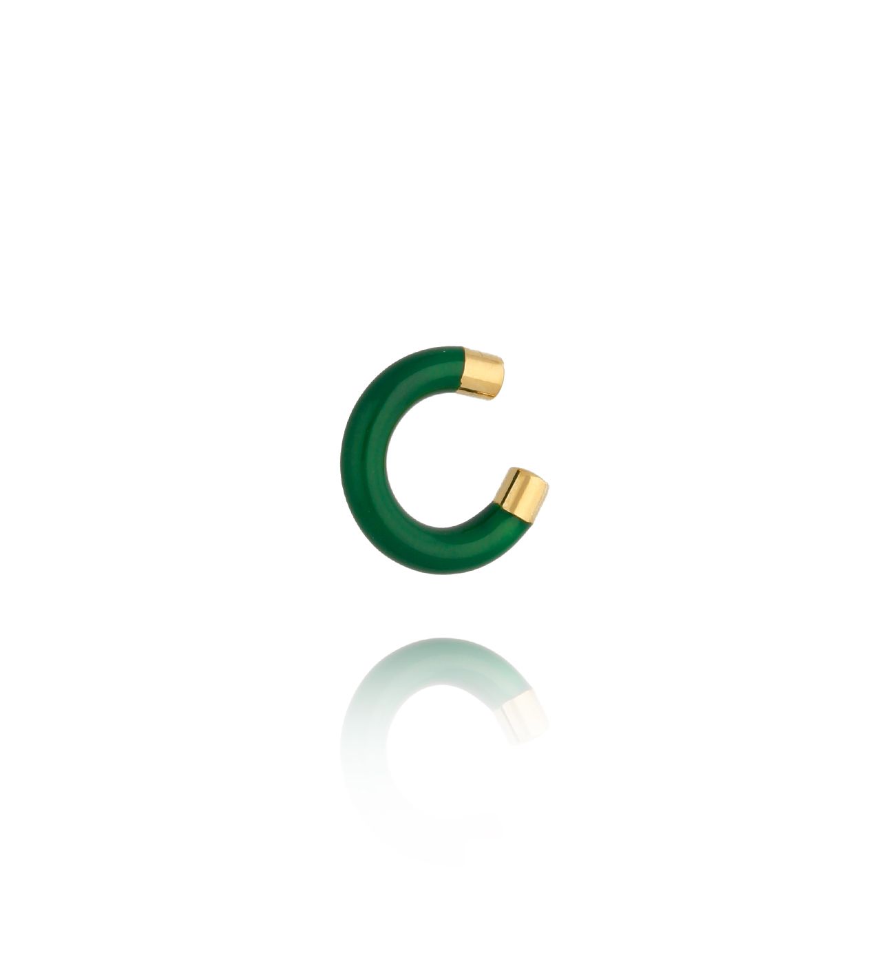 Nausznica z zieloną emalią mniejsza Enamel KSA0954