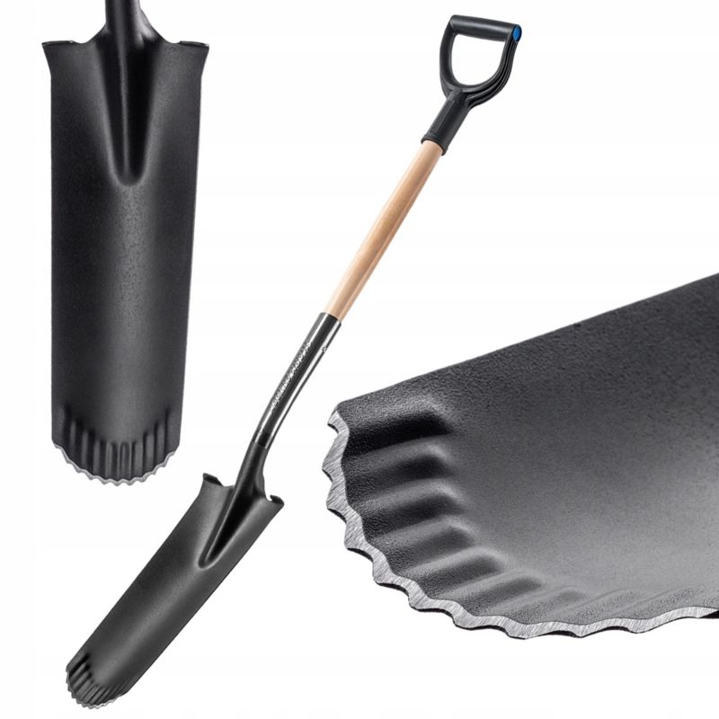 Szpadel Drenarski KADAX Łopata Długi Sadowniczy Wąski Ostry Dołownik 124cm 1szt.