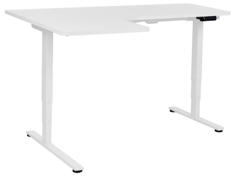 Biurko regulowane Elektryczny Lewostronny Biały Destines 160 x 109 cm 1 szt.