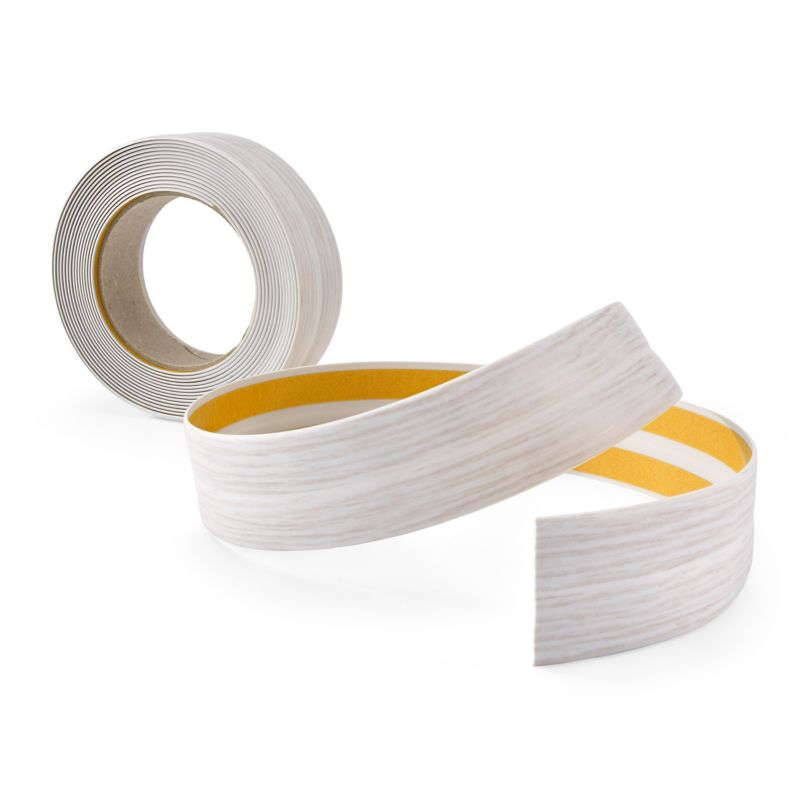 Listwa wykończeniowa PCV 18x18mm, QUEST, samoprzylepna, elastyczna, miękka taśma dekoracyjna, brzoza, 15m