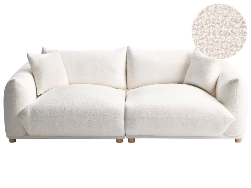 Sofa Luvos Boucle Złamana biel dla 3 osób 1 szt.