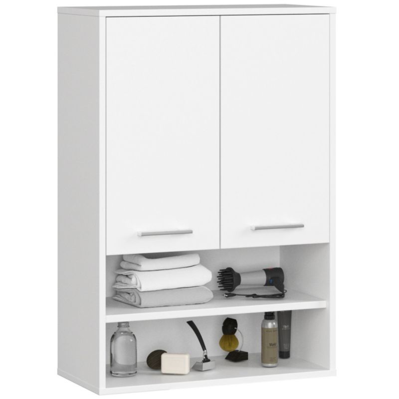 Szafka łazienkowa wisząca AKORD FIN Biała 64 cm 2 drzwi 4 półki 64x30x94 cm 1 szt.
