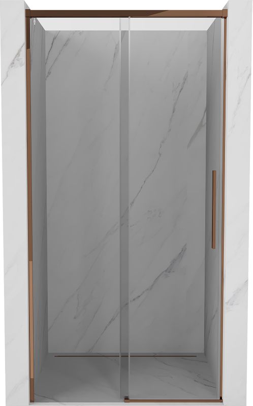 Drzwi prysznicowe Mexen Rox różowe złoto transparentne 100x200 cm 1 szt.