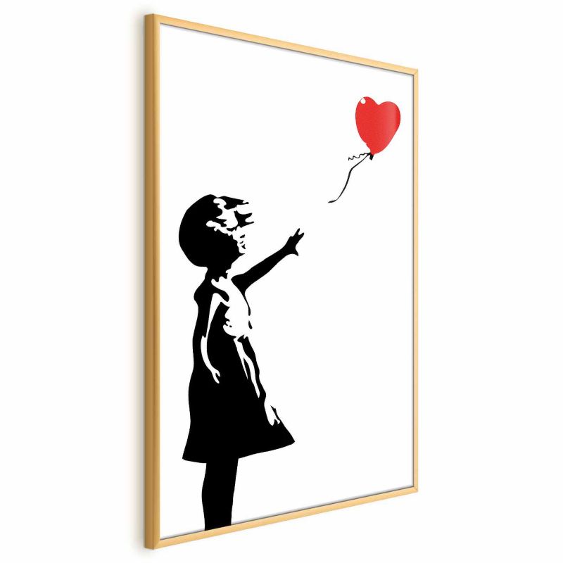 Plakat Artgeist Dziewczynka z balonem 60x90 cm z ramą złotą 1 szt