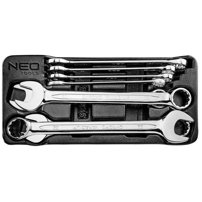 Klucze płasko-oczkowe NEO TOOLS 20-32 mm, zestaw 8 szt., wkładka 1 kpl