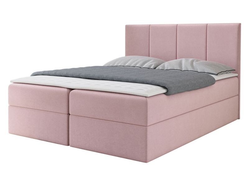 Łóżko kontynentalne MIRJAN 24 Rebos 180x200 plusz pudrowy róż 1 szt.