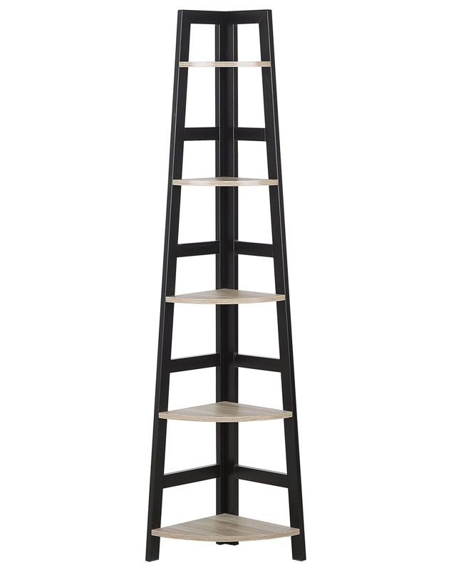 Narożny regał 5 półek Bexley 163 cm Czarny 1 szt.