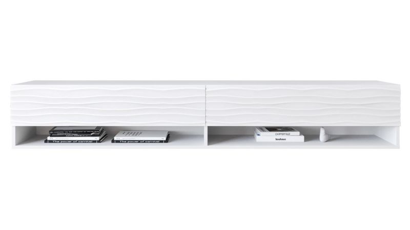 Szafka RTV MIRJAN 24 A180 MDF biały/biała fala 1 szt.