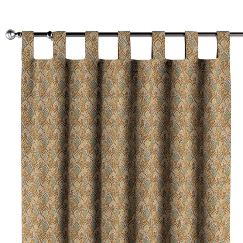 Zasłona na szelkach 1 szt. 130 x 245 cm Dekoria beżowo-zielony motyw roślinny 1 szt.