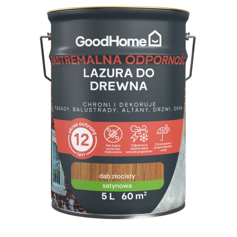 Lazura GoodHome 12 lat dąb złocisty 5 l