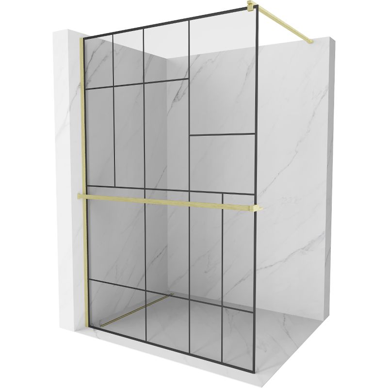 Ścianka prysznicowa Mexen Kioto+ czarny wzór 130x200 cm 800-130-121-55-78 1 szt.