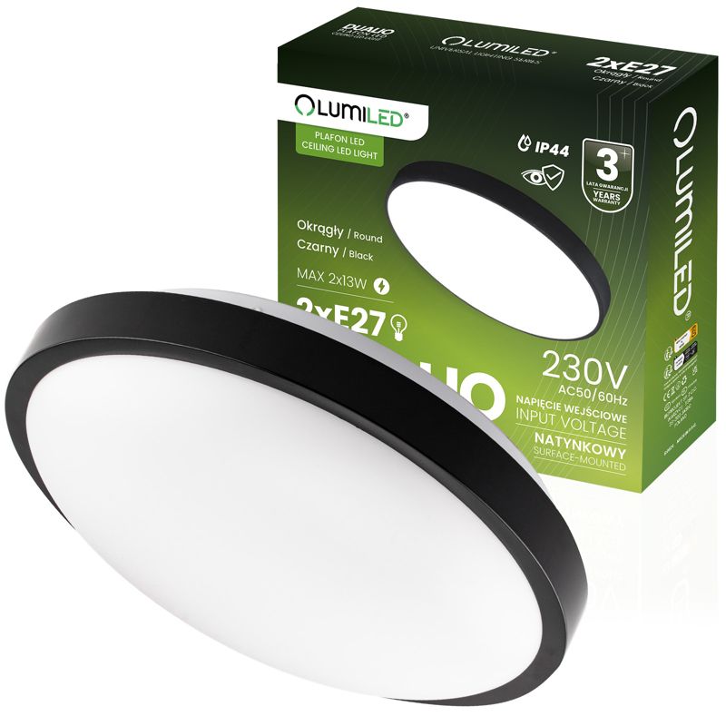 Plafon LED Lumiled Lampa Sufitowa Natynkowa 2x E27 Okrągły IP44 30cm 1 szt.