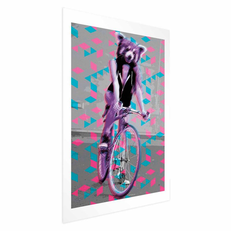 Plakat Artgeist Szop na rowerze 60x90 cm bez ramy 1 szt