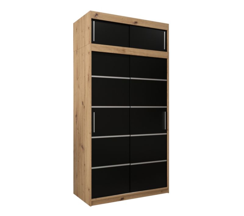 Szafa przesuwna Abiks Verona 1 120 artisan + czarny z nadstawką 1 szt.