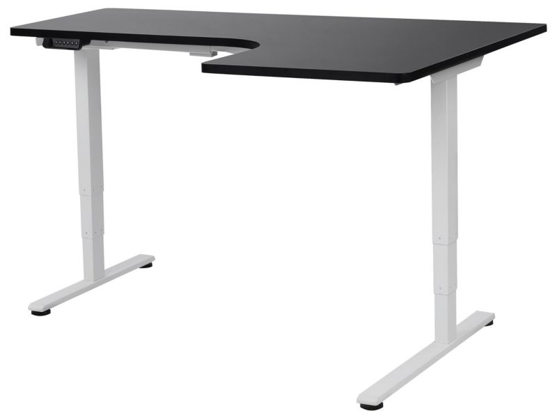 Biurko regulowane Elektryczny Prawostronny Czarny Destines 160 x 109 cm 1 szt.
