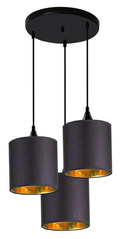 Lampa wiszącza czarny talerz 3xE14 Long