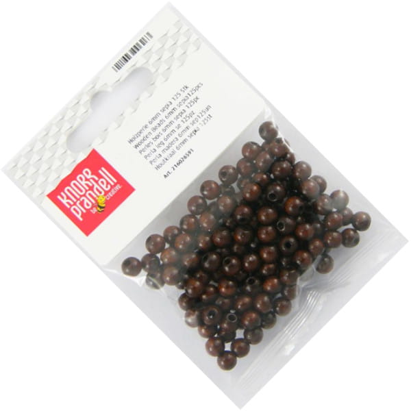 korale drewniane fi 6mm 125szt brązowe KNORR 216026591