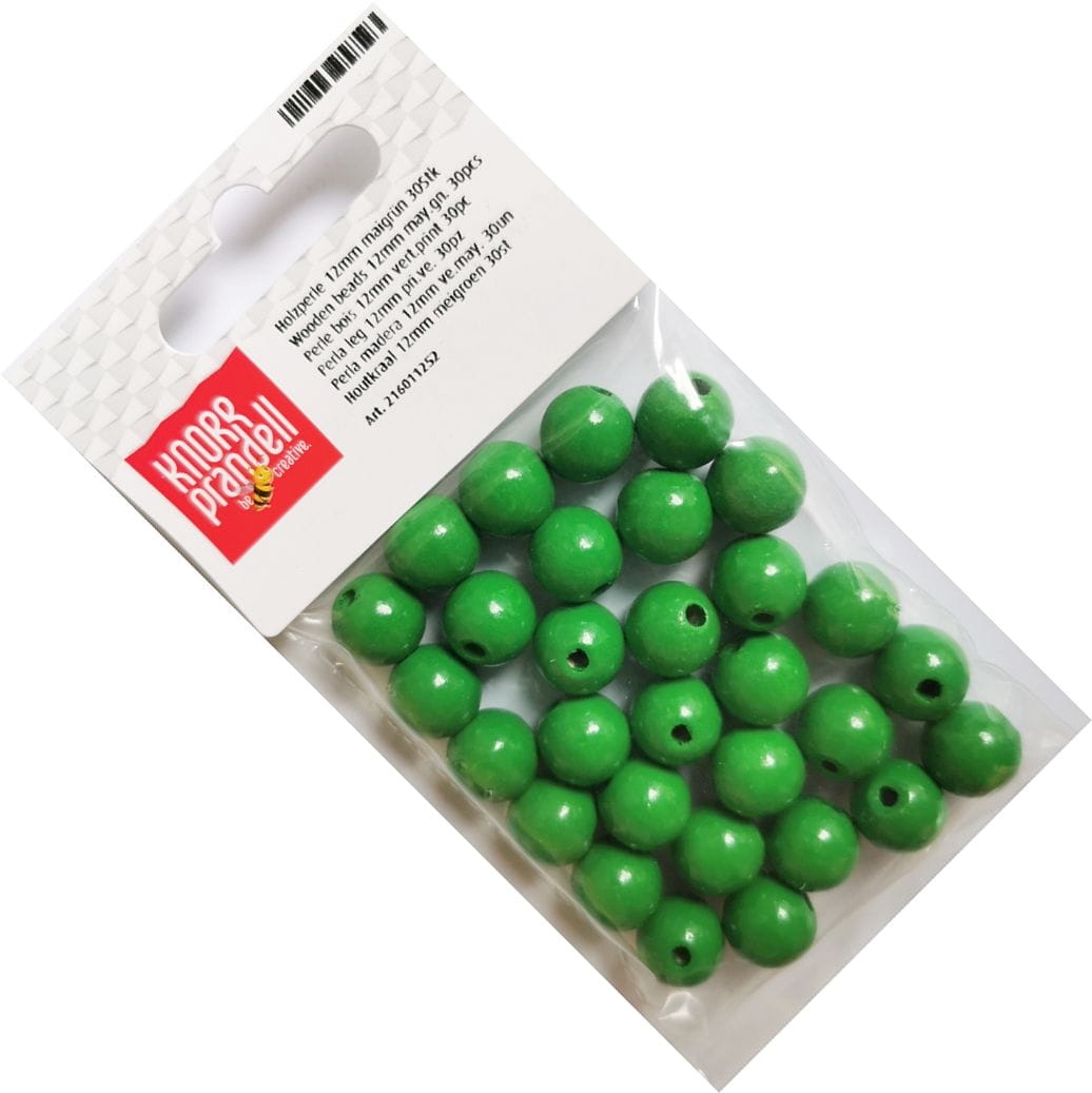 korale drewniane fi 12mm 30szt jasne zielone KNORR 21-6011252